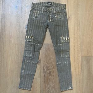 Hudson button fly nomad cargo coated skinny jeans